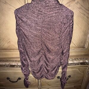 Bishop + Young Purple Ruched Blouse New